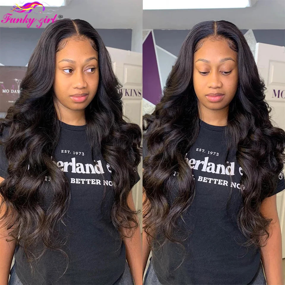 Funky Girl Body Wave Bundles Human Hair 30 32 Inch Virgin Remy Wig Double Weft 100% Brazilian Human Hair Extensions for Women