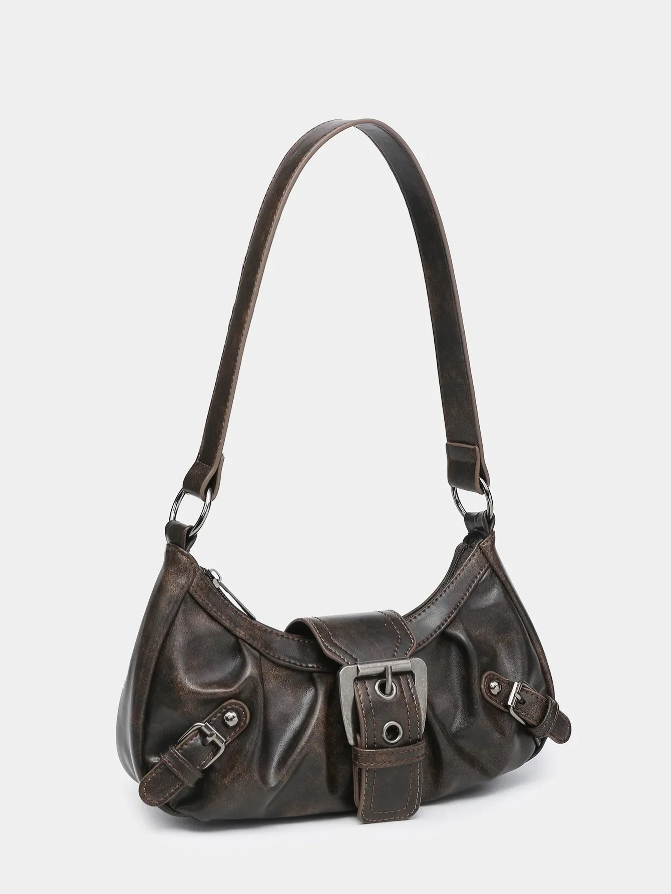 Women's Shoulder Bag Brown One Size Leather Retro Style