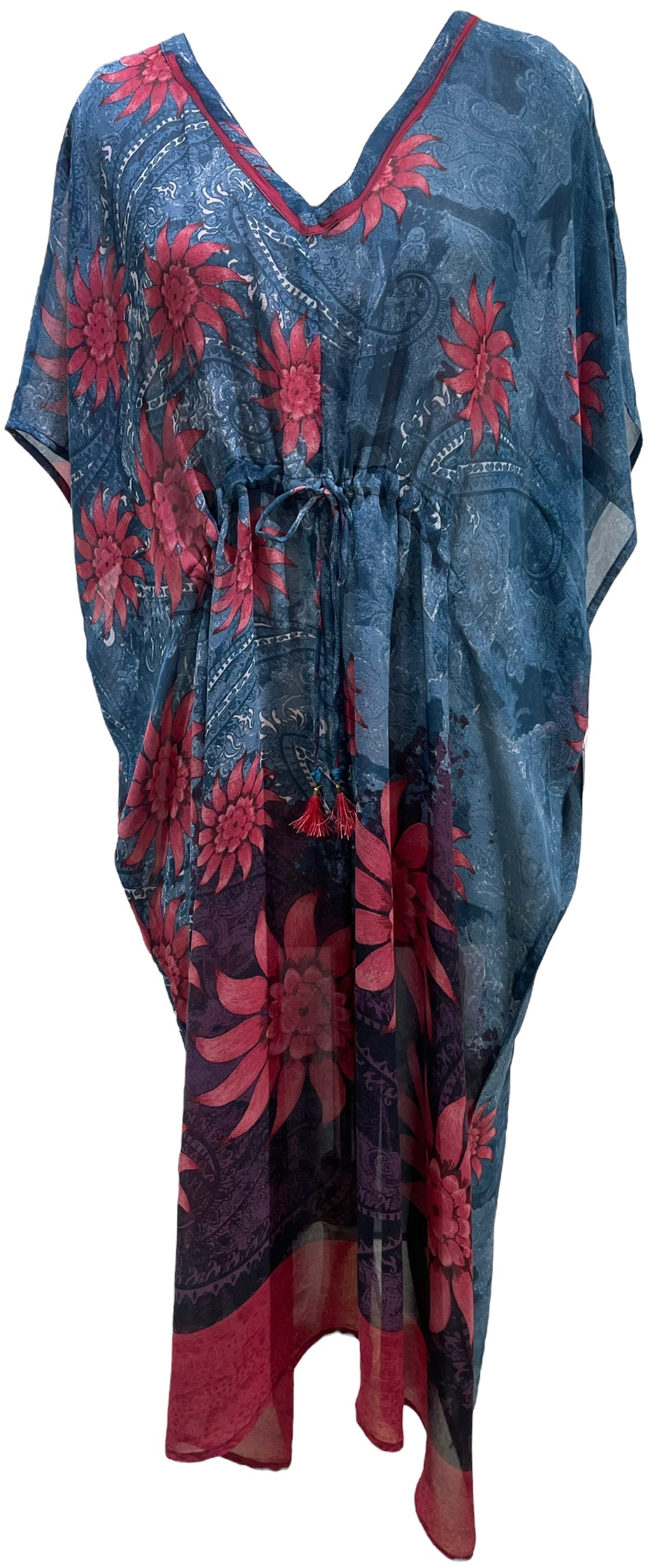 FINAL SALE PRG5843 Sheer Avatar Pure Silk Maxi Kaftan