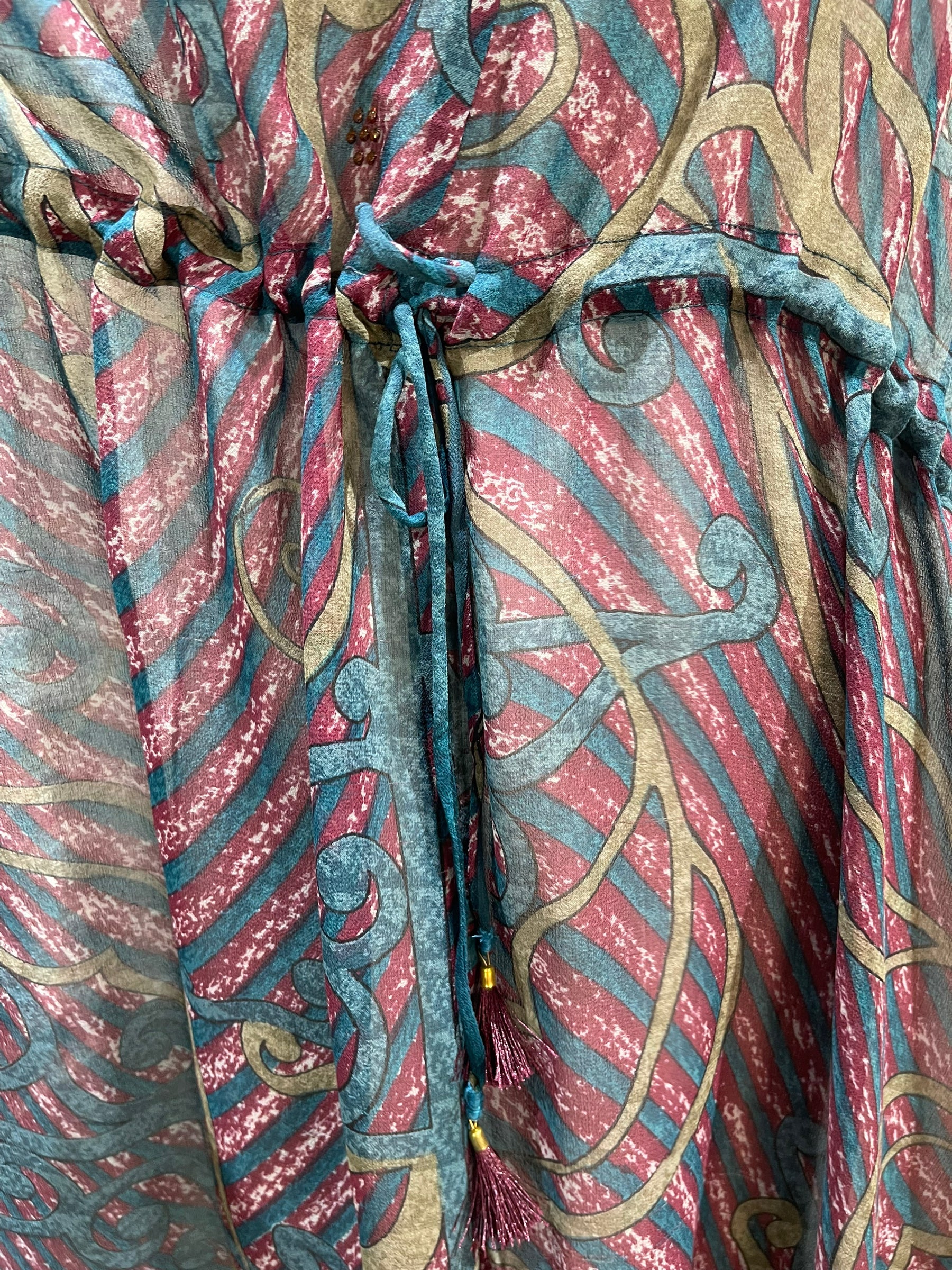 FINAL SALE PRG5837 Sheer Avatar Pure Silk Maxi Kaftan