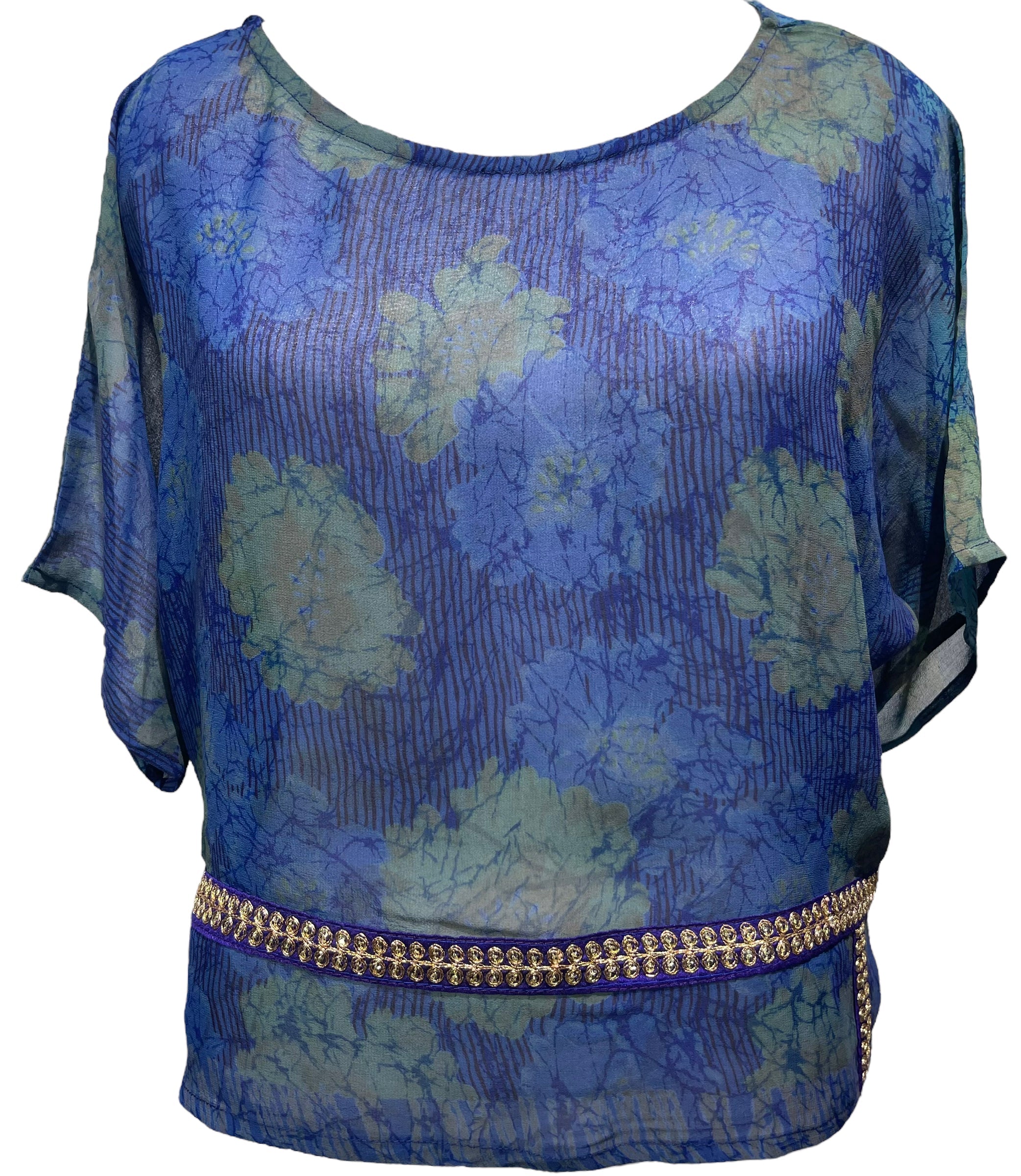 FINAL SALE PRG3051  Sheer Avatar Pure Silk Boxy Top