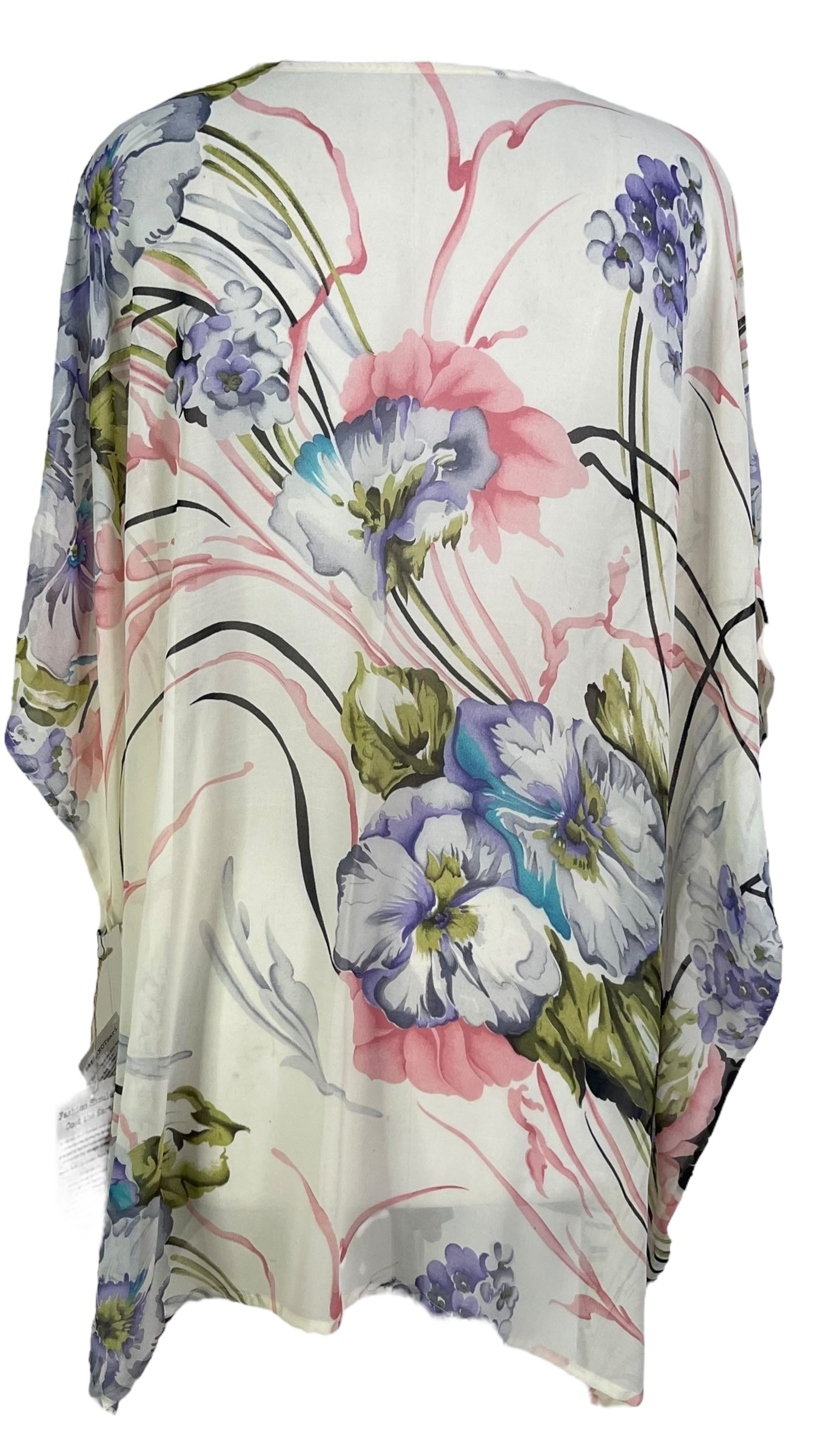 PRG6884 Sheer Avatar Pure Silk Short Kaftan Tunic without Slits