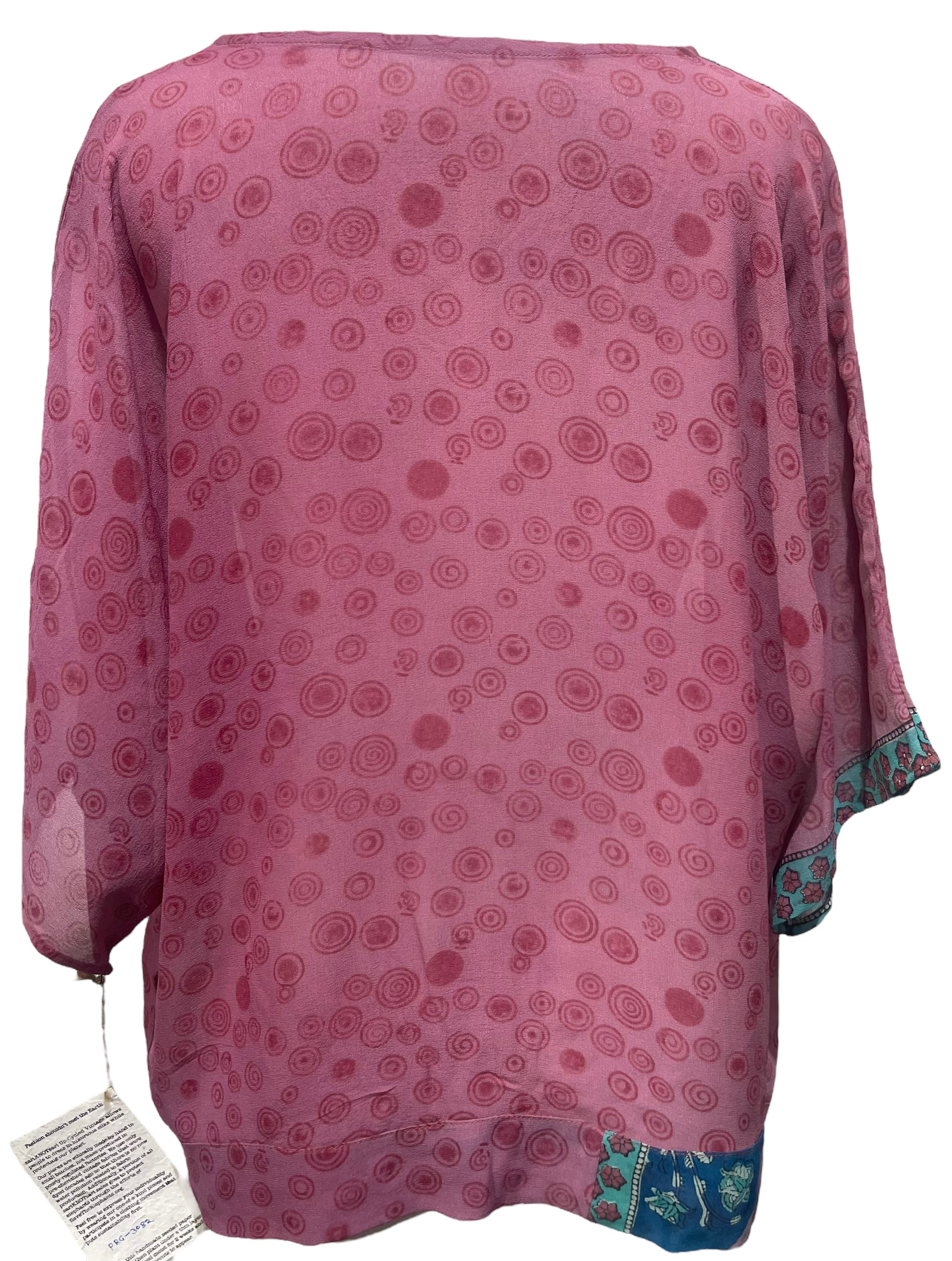 FINAL SALE PRG3082 Sheer Avatar Pure Silk Front Tie Top