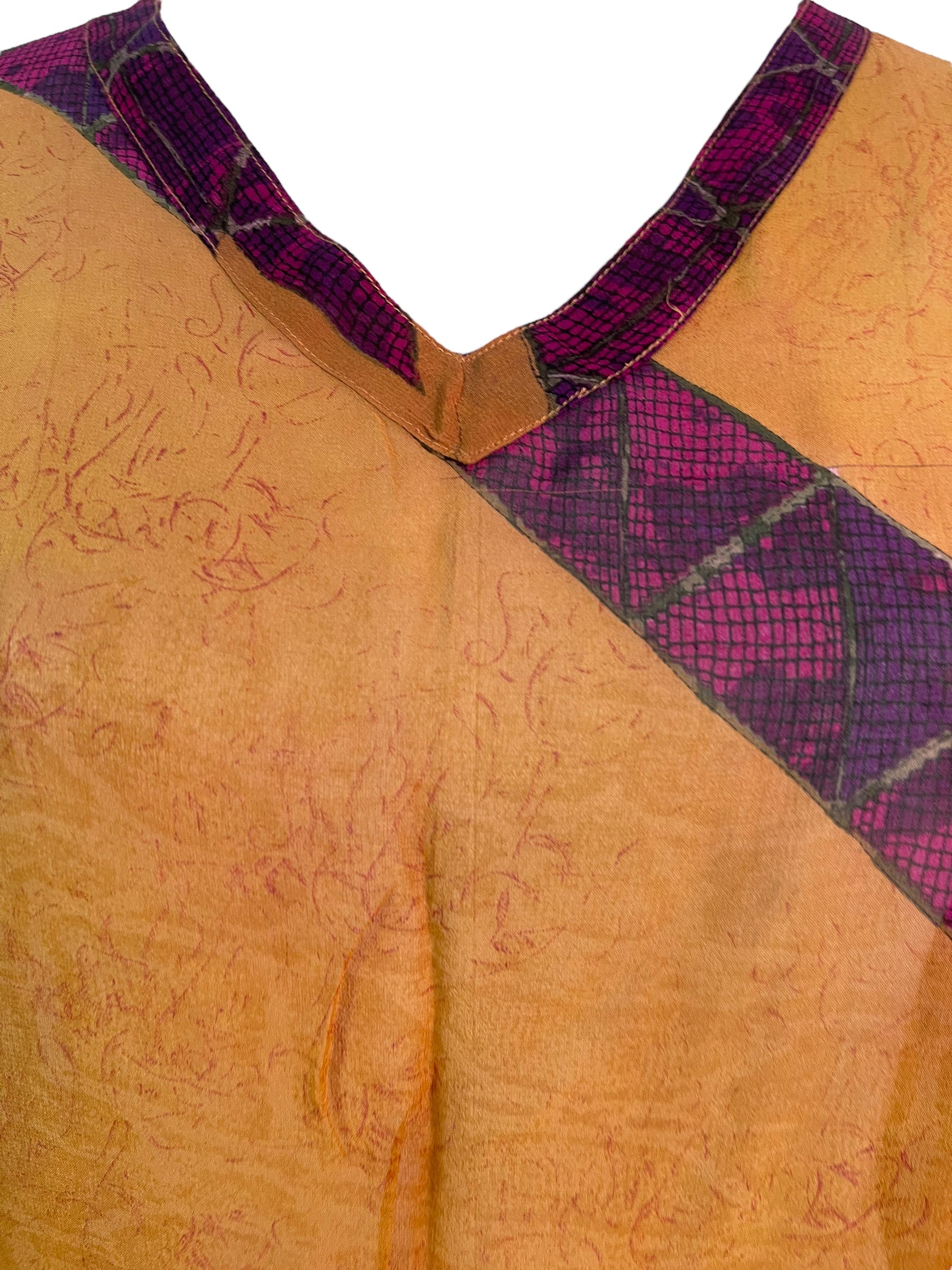 FINAL SALE PRG6130 Sheer Avatar Pure Silk Midi Length Kaftan