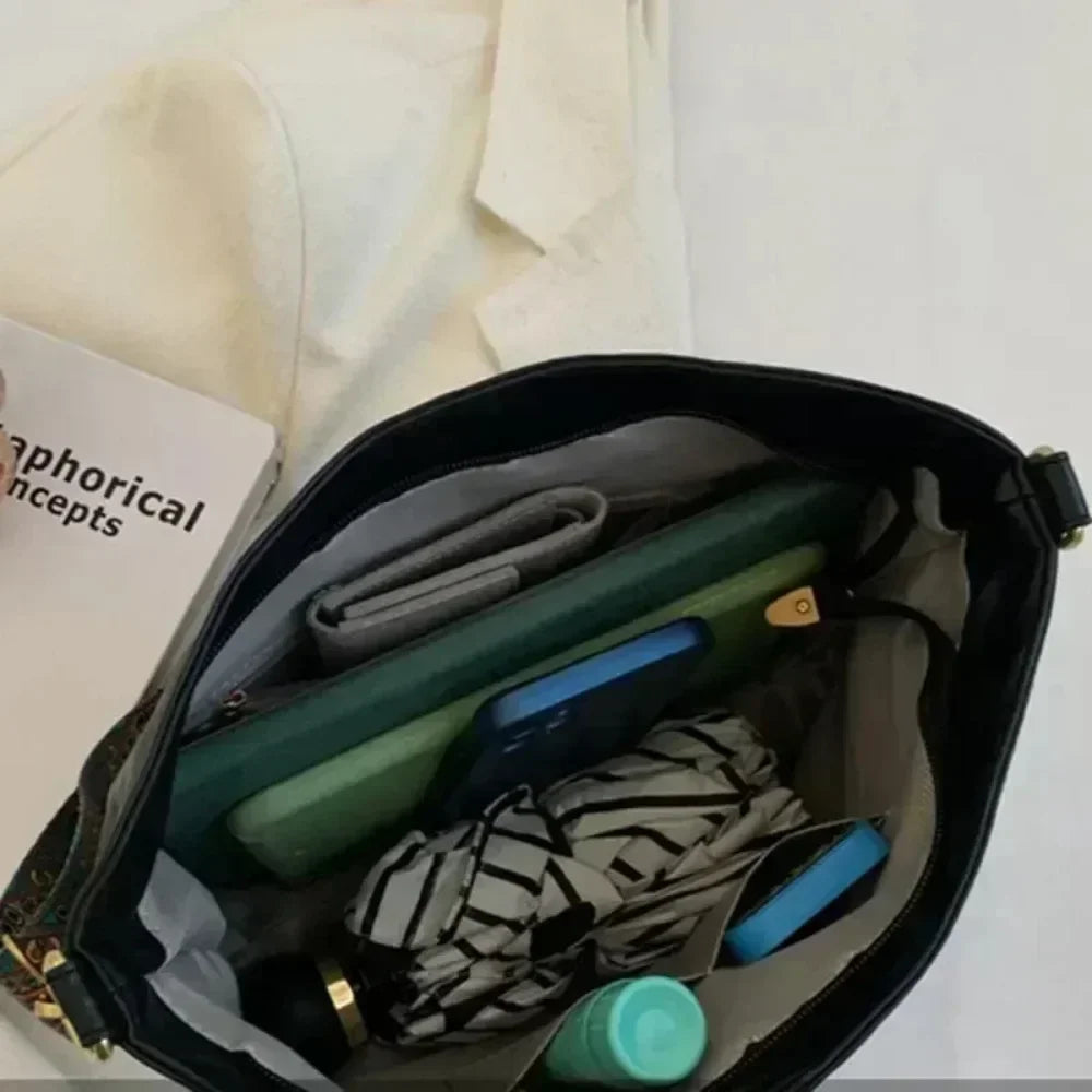 Women's Shoulder Bag Black PU Leather