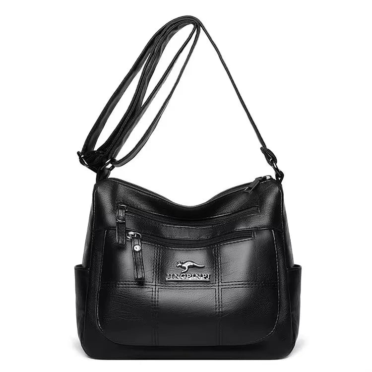 Women's Crossbody Bag Black Medium Leather