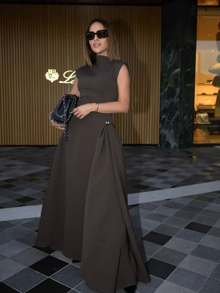 Women's Formal Gown Black Silk Blend