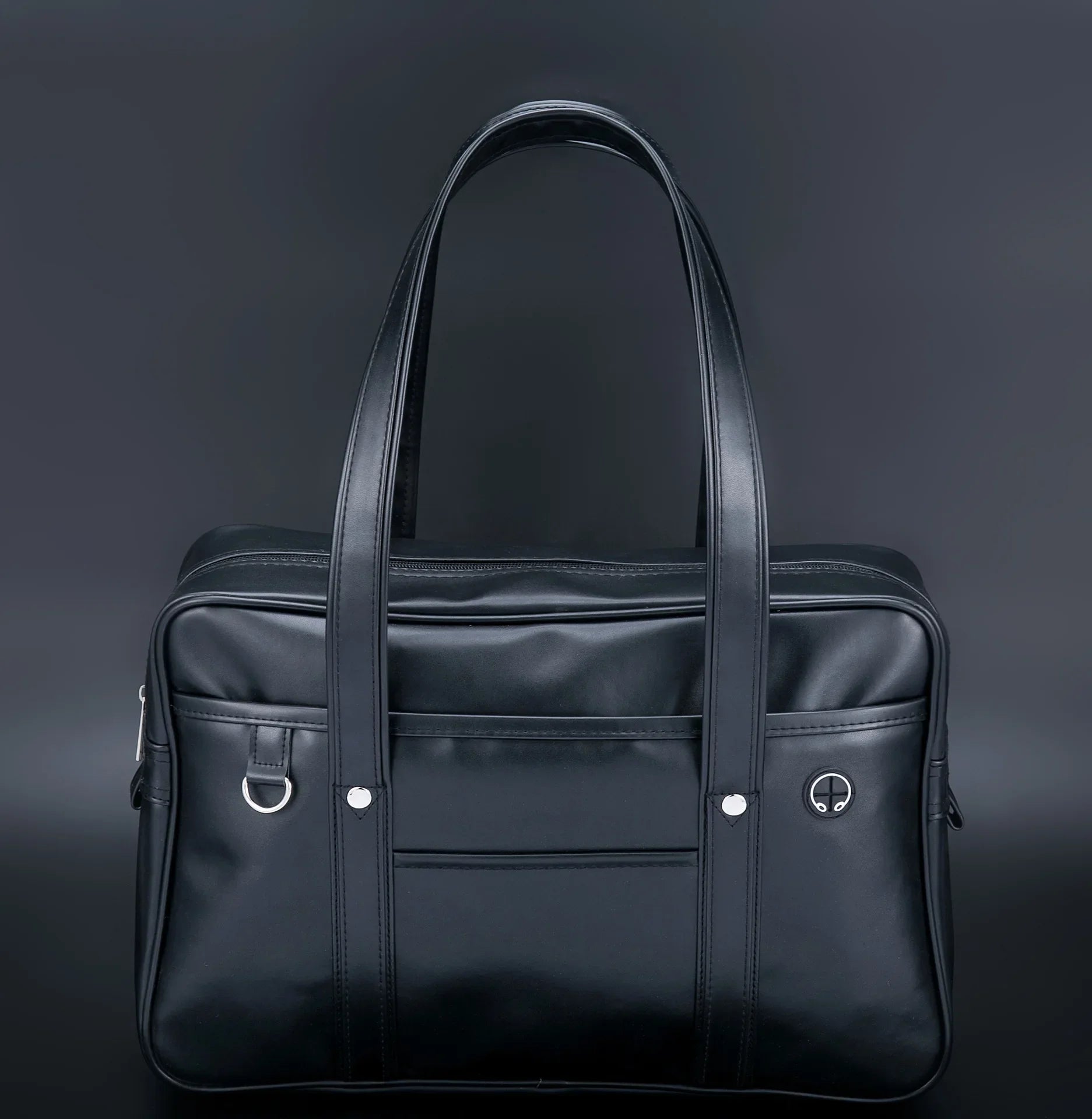 Girls' Waterproof Schoolbag Black One-Shoulder Size One-Size PU