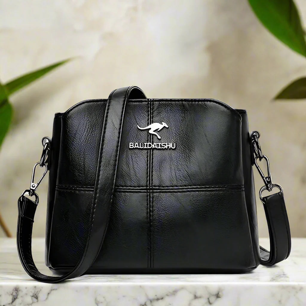 Women's Crossbody Bag Black Medium Leather