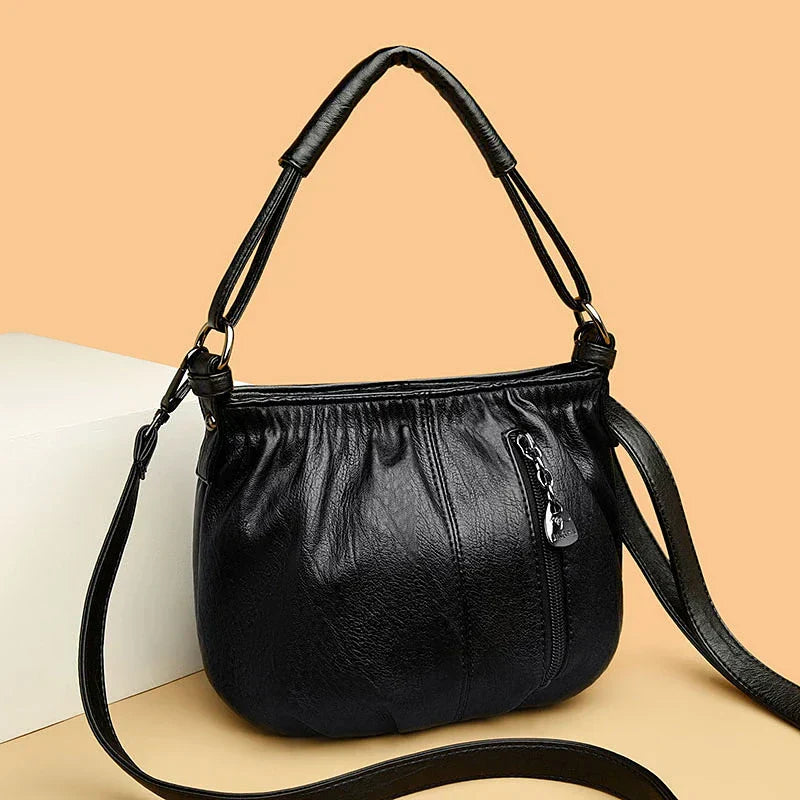 Women's Black Shoulder Bag One Size Soft Material