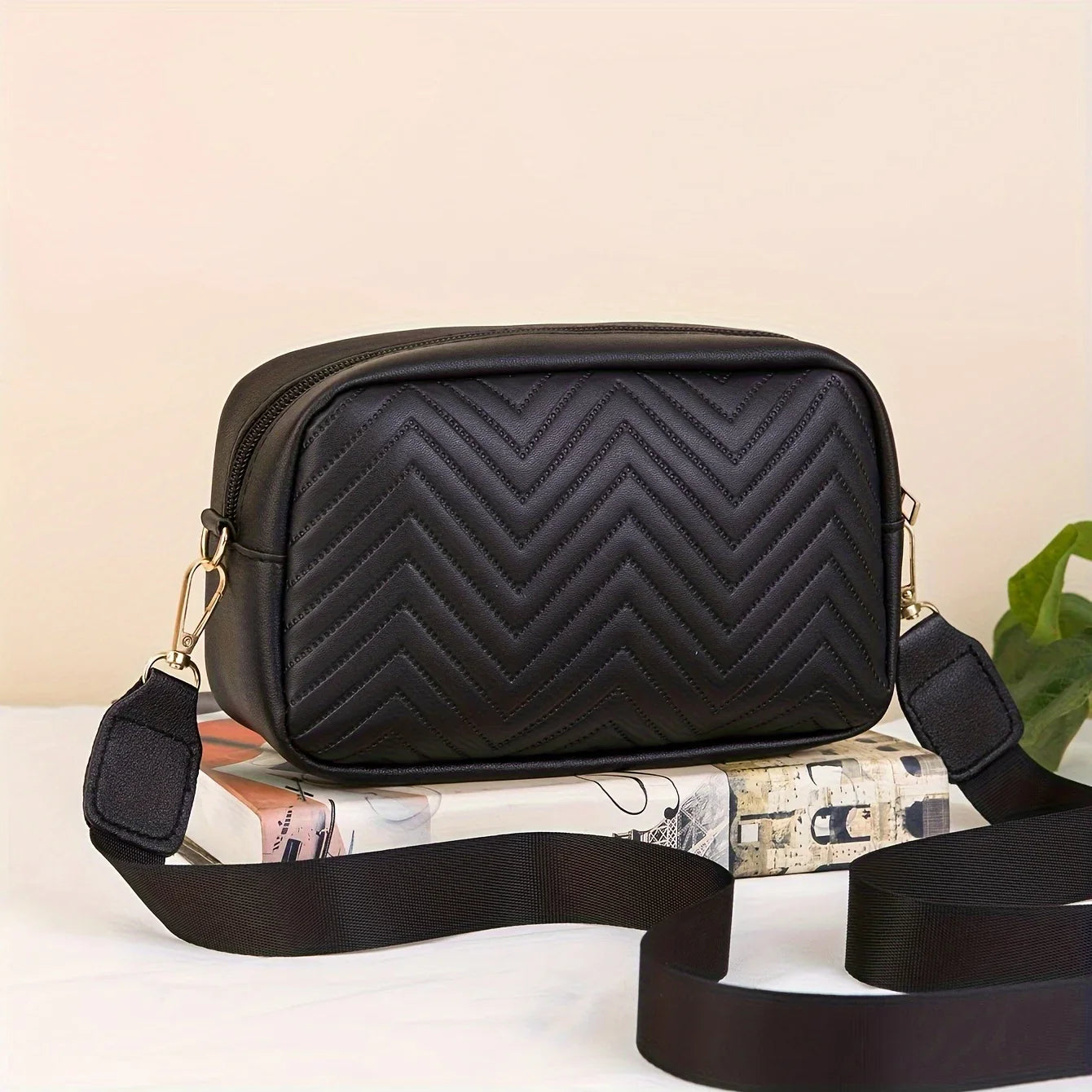 Women's Crossbody Bag Black Mini Size PU Leather