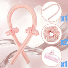 Load image into Gallery viewer, 4-Piece Heatless Curling Rod Set Headband No Heat Silk Curls Ribbon Hair Rollers Sleeping Soft Headband
