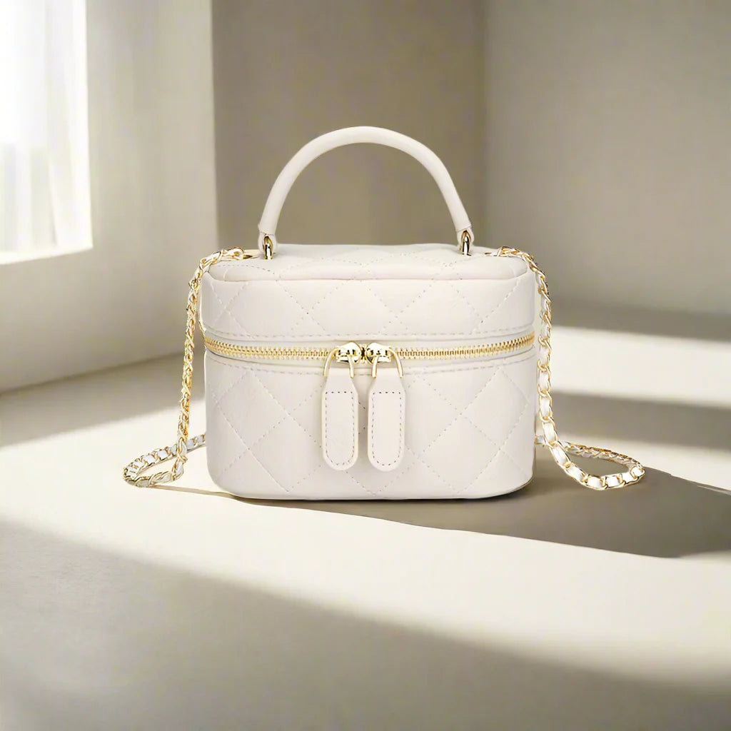 Women's Crossbody Bag Black Mini PU Leather Quilted