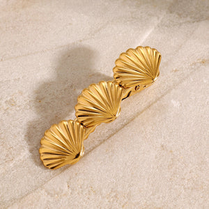 Seashell Gold Hair Clip – Hypoallergenic, Waterproof, and Stylish Ocean-Inspired Accessory