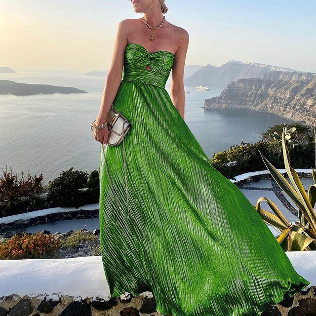 Women's Evening Gown Black Satin Strapless A-Line