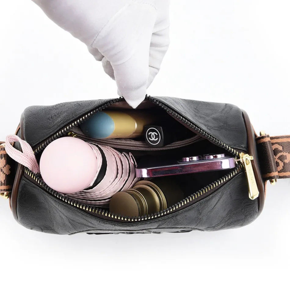 Women's Crossbody Bag Black Medium Leather