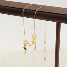 Load image into Gallery viewer, Shooting Star Gold Necklace with Dangling Stars – Elegant Gold Chain Jewelry for Women
