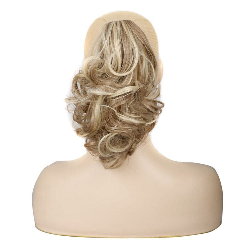 Short Wavy Ponytail Claw Clip-In Hair Extensions – 12 Inch, Natural Look, High-Temperature Fiber