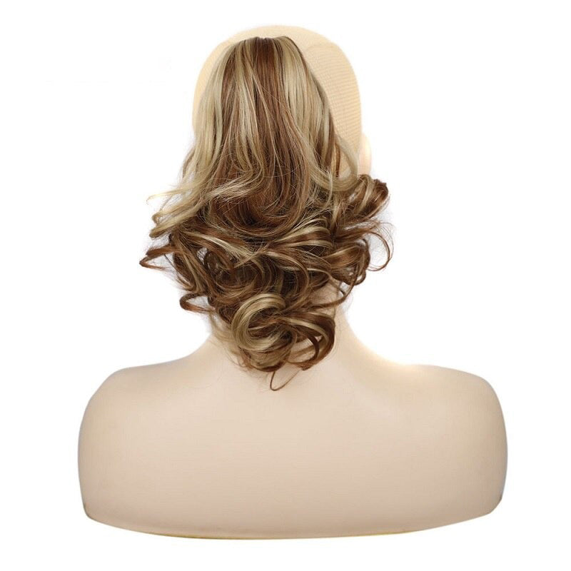 Short Wavy Ponytail Claw Clip-In Hair Extensions – 12 Inch, Natural Look, High-Temperature Fiber