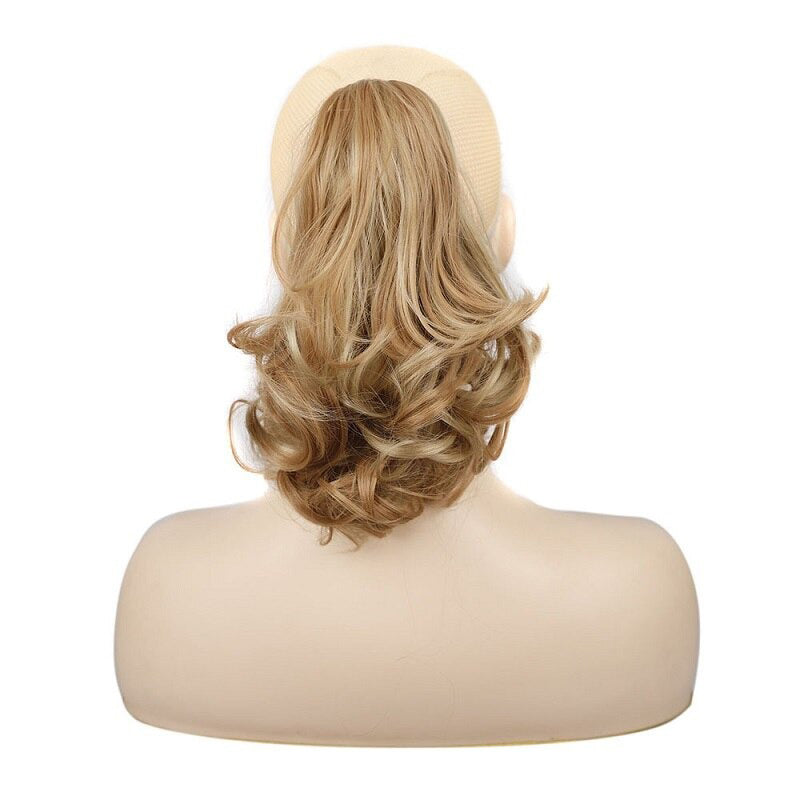 Short Wavy Ponytail Claw Clip-In Hair Extensions – 12 Inch, Natural Look, High-Temperature Fiber