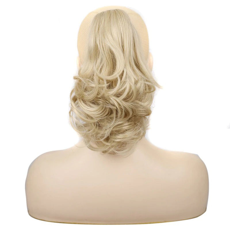 Short Wavy Ponytail Claw Clip-In Hair Extensions – 12 Inch, Natural Look, High-Temperature Fiber