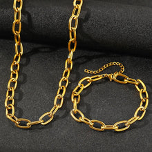 Load image into Gallery viewer, Simple Paperclip Necklace &amp; Bracelet Set - Minimalist Gold and Silver Jewelry for Women
