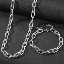 Load image into Gallery viewer, Simple Paperclip Necklace &amp; Bracelet Set - Minimalist Gold and Silver Jewelry for Women
