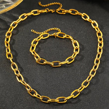 Load image into Gallery viewer, Simple Paperclip Necklace &amp; Bracelet Set - Minimalist Gold and Silver Jewelry for Women
