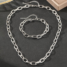 Load image into Gallery viewer, Simple Paperclip Necklace &amp; Bracelet Set - Minimalist Gold and Silver Jewelry for Women
