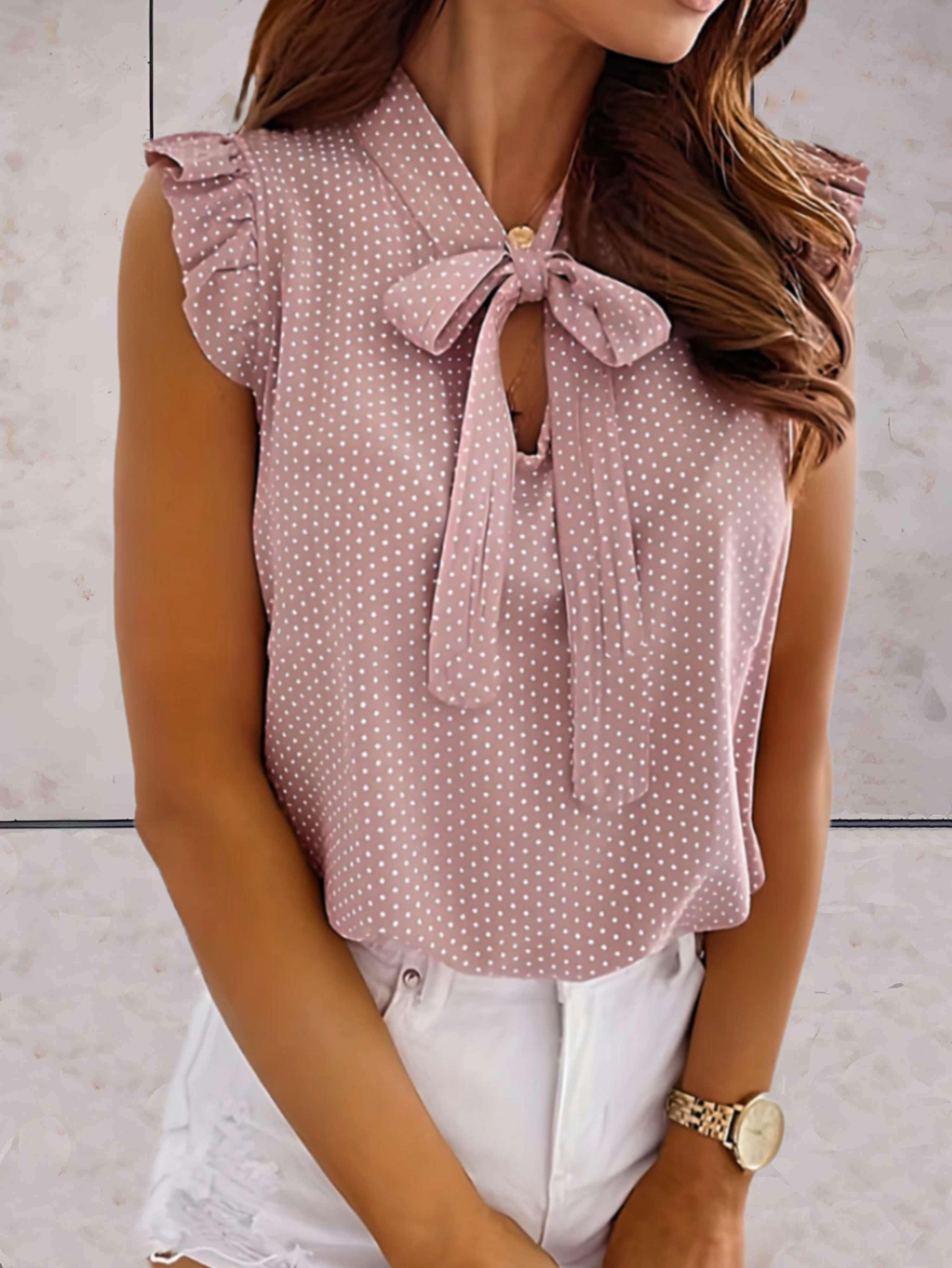 Sleeveless Polka Dot Summer Top for Women – Lightweight and Stylish Casual Wear