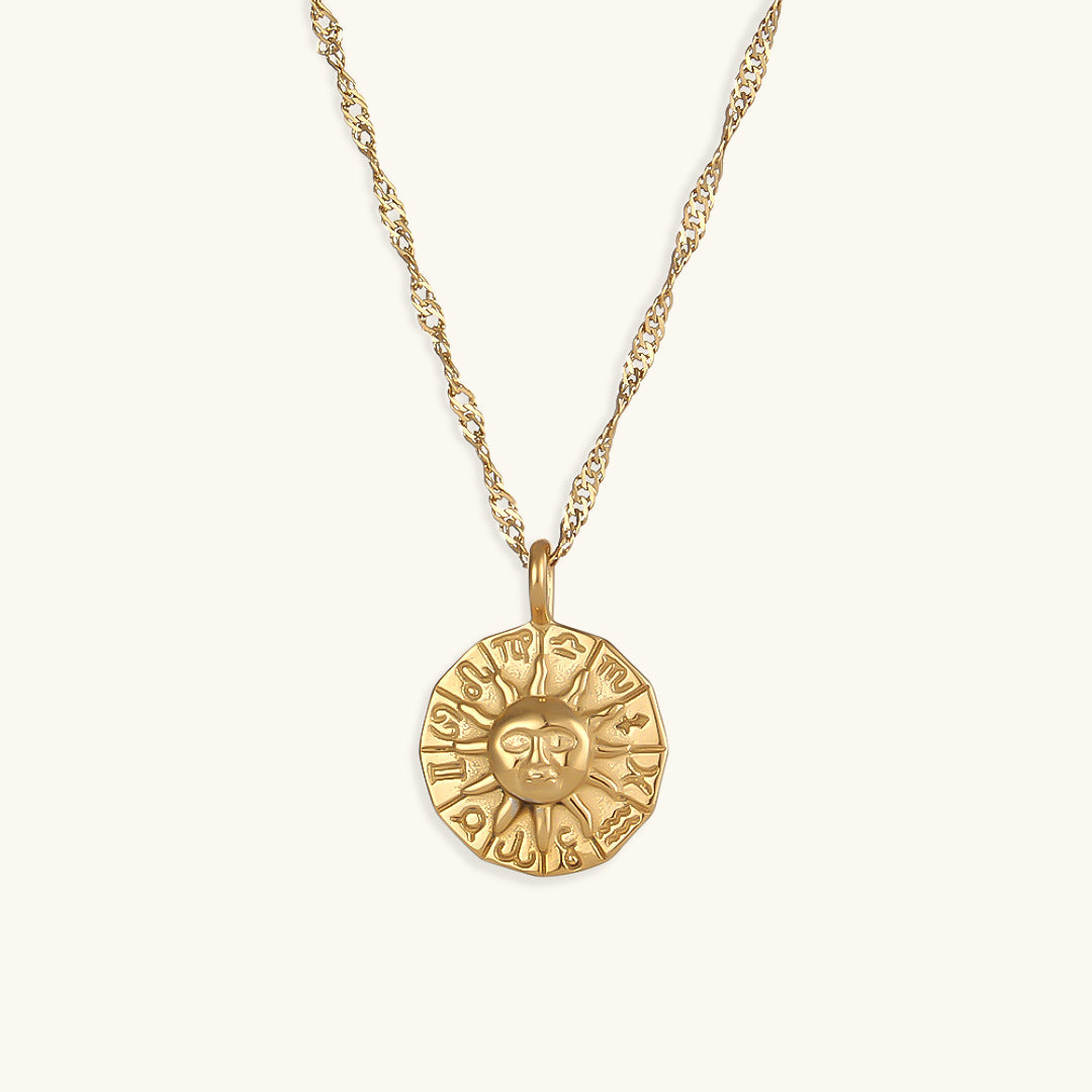 Soleil Gold Necklace – Ethically Sourced Stainless Steel with 18k Gold Plating, Hypoallergenic, Water and Sweat Resistant