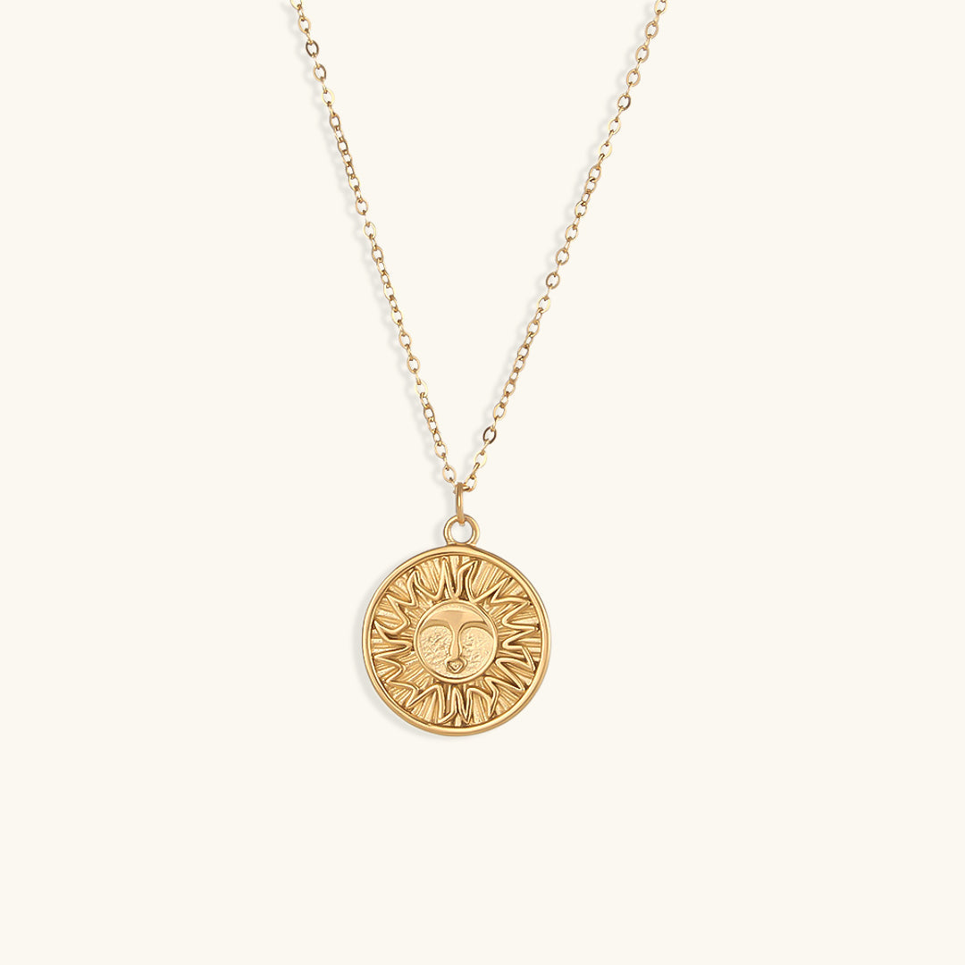 Soleil Gold Necklace – Ethically Sourced Stainless Steel with 18k Gold Plating, Hypoallergenic, Water and Sweat Resistant