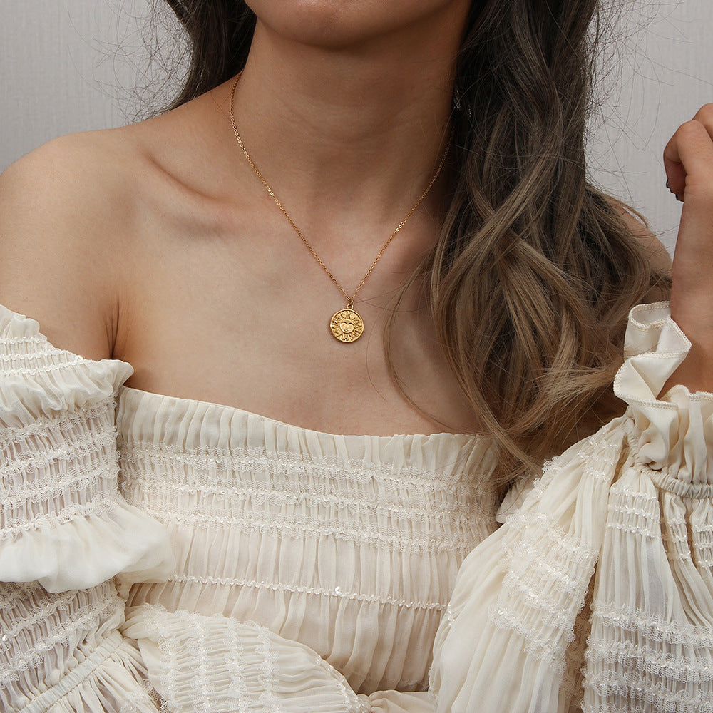 Soleil Gold Necklace – Ethically Sourced Stainless Steel with 18k Gold Plating, Hypoallergenic, Water and Sweat Resistant