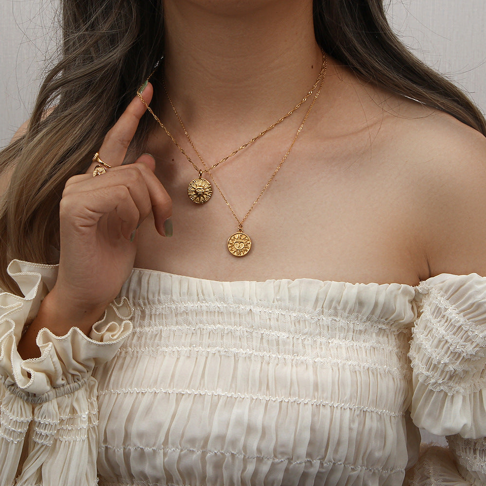 Soleil Gold Necklace – Ethically Sourced Stainless Steel with 18k Gold Plating, Hypoallergenic, Water and Sweat Resistant