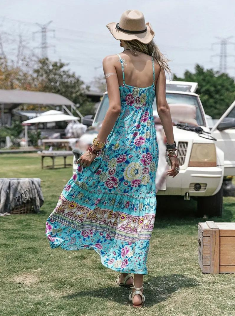 Women's Maxi Dress Floral Rayon Bohemian