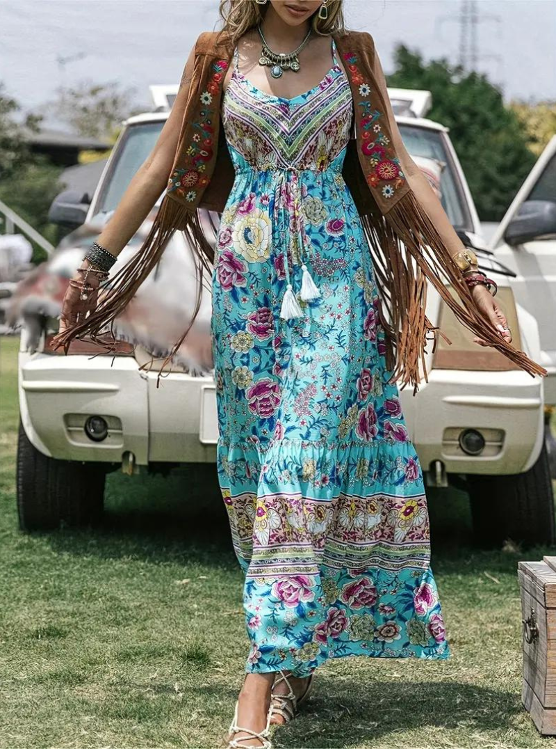 Women's Maxi Dress Floral Rayon Bohemian