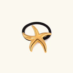 Starry Gold Hair Tie with Waterproof Design – Hypoallergenic Stainless Steel-Plated Accessory