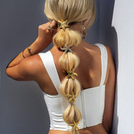 Starry Gold Hair Tie with Waterproof Design – Hypoallergenic Stainless Steel-Plated Accessory