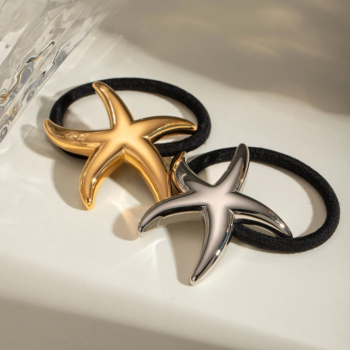 Starry Gold Hair Tie with Waterproof Design – Hypoallergenic Stainless Steel-Plated Accessory
