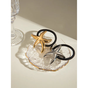 Starry Gold Hair Tie with Waterproof Design – Hypoallergenic Stainless Steel-Plated Accessory