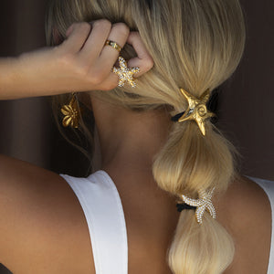 Starry Gold Hair Tie with Waterproof Design – Hypoallergenic Stainless Steel-Plated Accessory