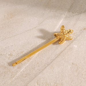 Stellar Starfish Gold French Pin – Nautical Charm with Hypoallergenic Stainless Steel