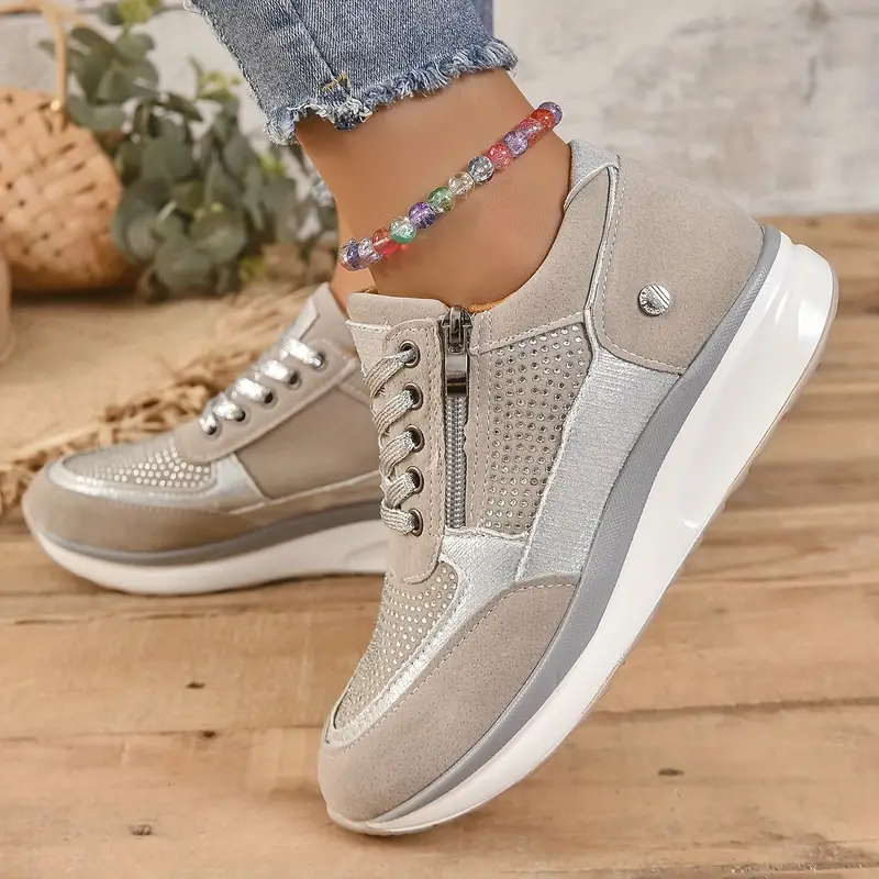 Stylish Orthopaedic Sneakers for Women – Comfortable Casual Footwear in Gray, Beige, and Black