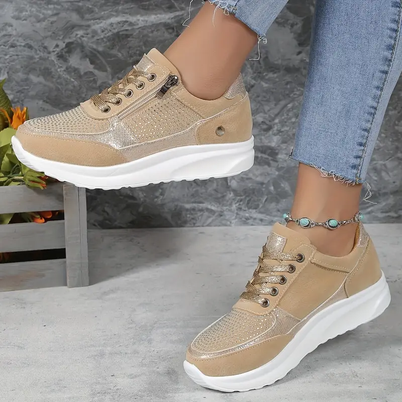 Stylish Orthopaedic Sneakers for Women – Comfortable Casual Footwear in Gray, Beige, and Black
