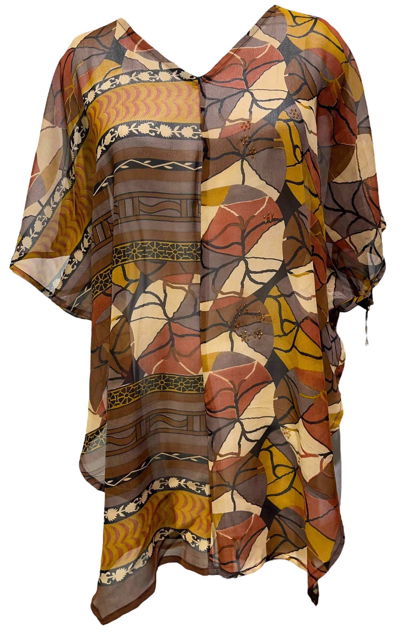 FINAL SALE PRG4898 Sheer Avatar Pure Silk Waterfall Top