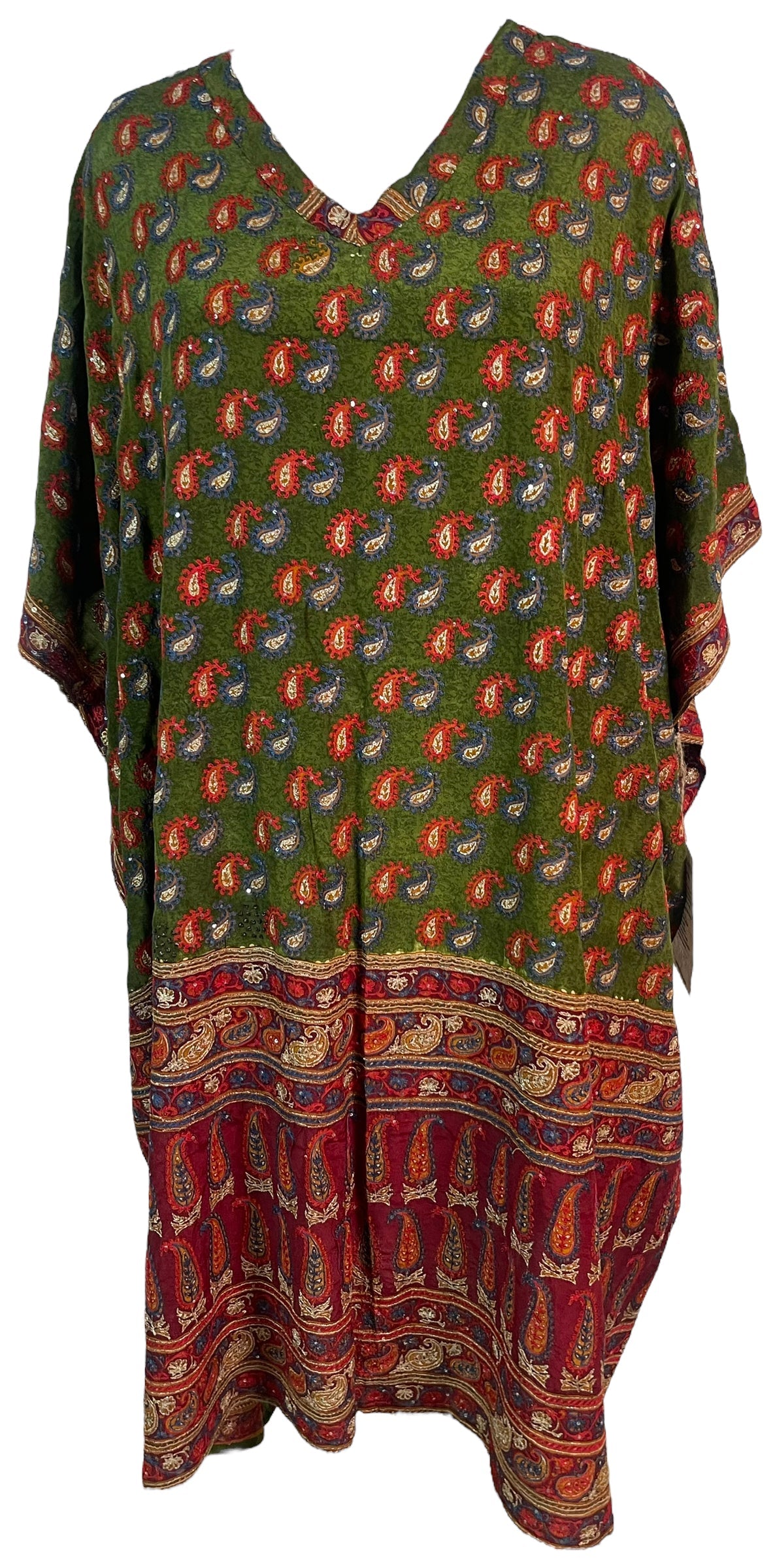 FINAL SALE PRC6119 Avatar Pure Silk Midi Length Kaftan