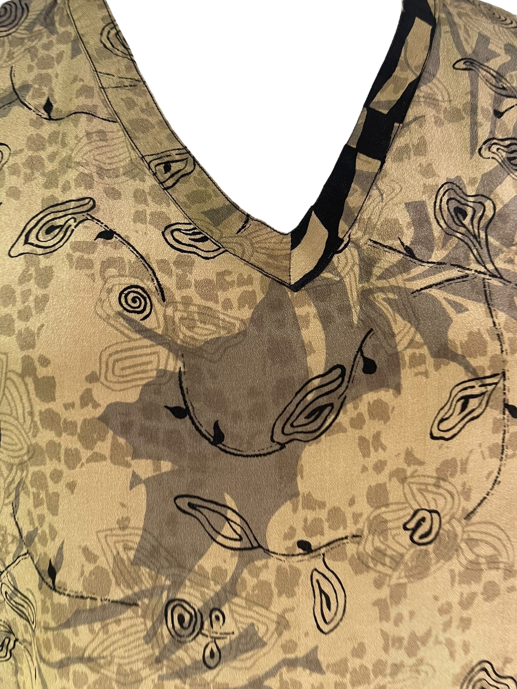 PRC7150 Avatar Pure Silk Long Tunic with Side Ties