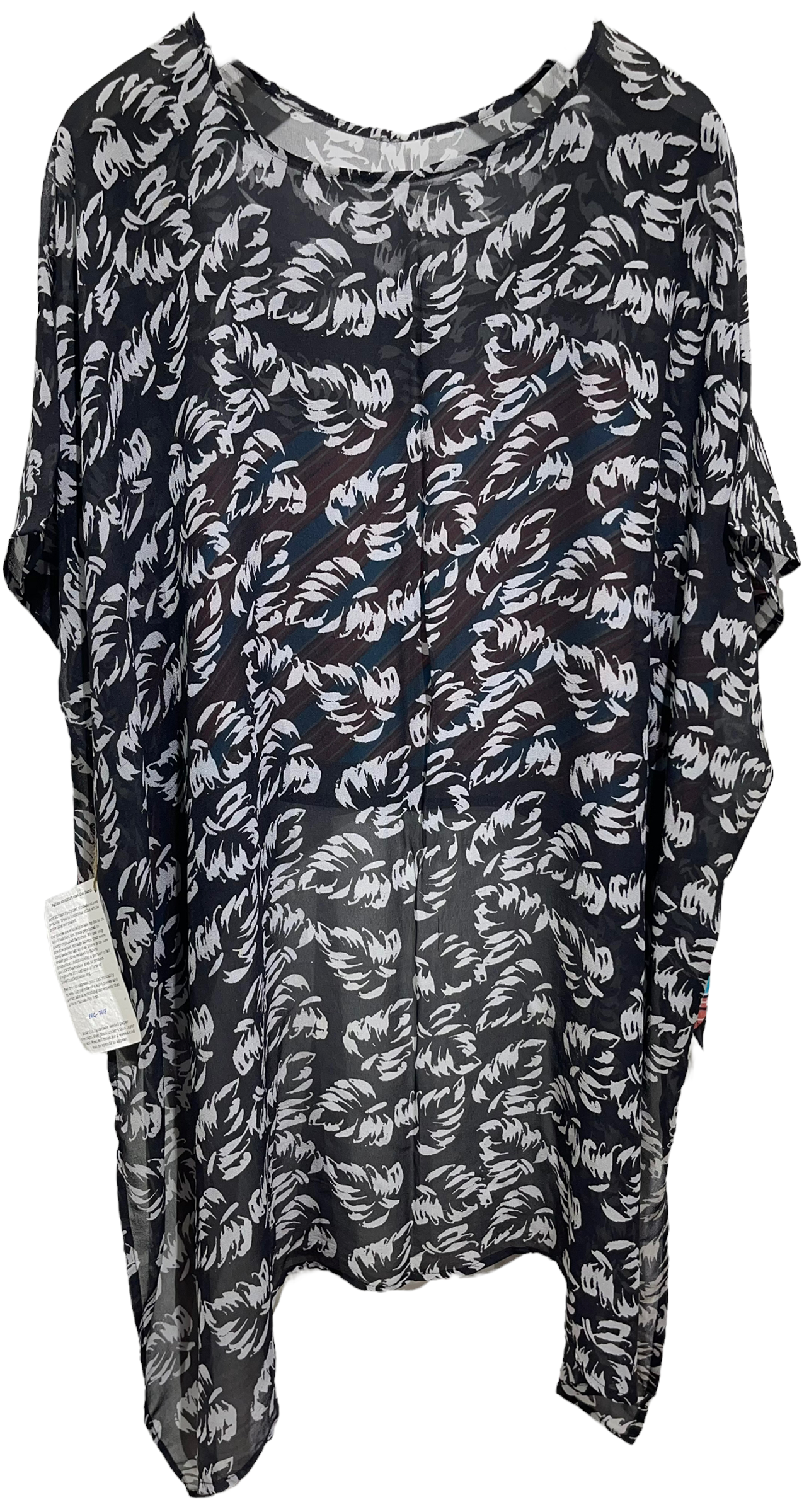 FINAL SALE PRG2217 Guinea Turaco Sheer Avatar Pure Silk Hi Lo Top