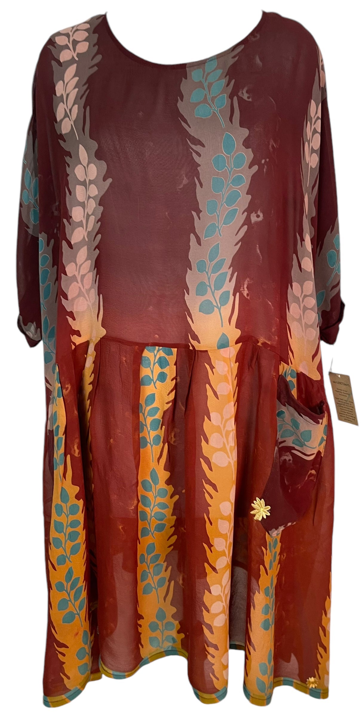 FINAL SALE PRG5900 Sheer Avatar Pure Silk Boxy Babydoll Dress