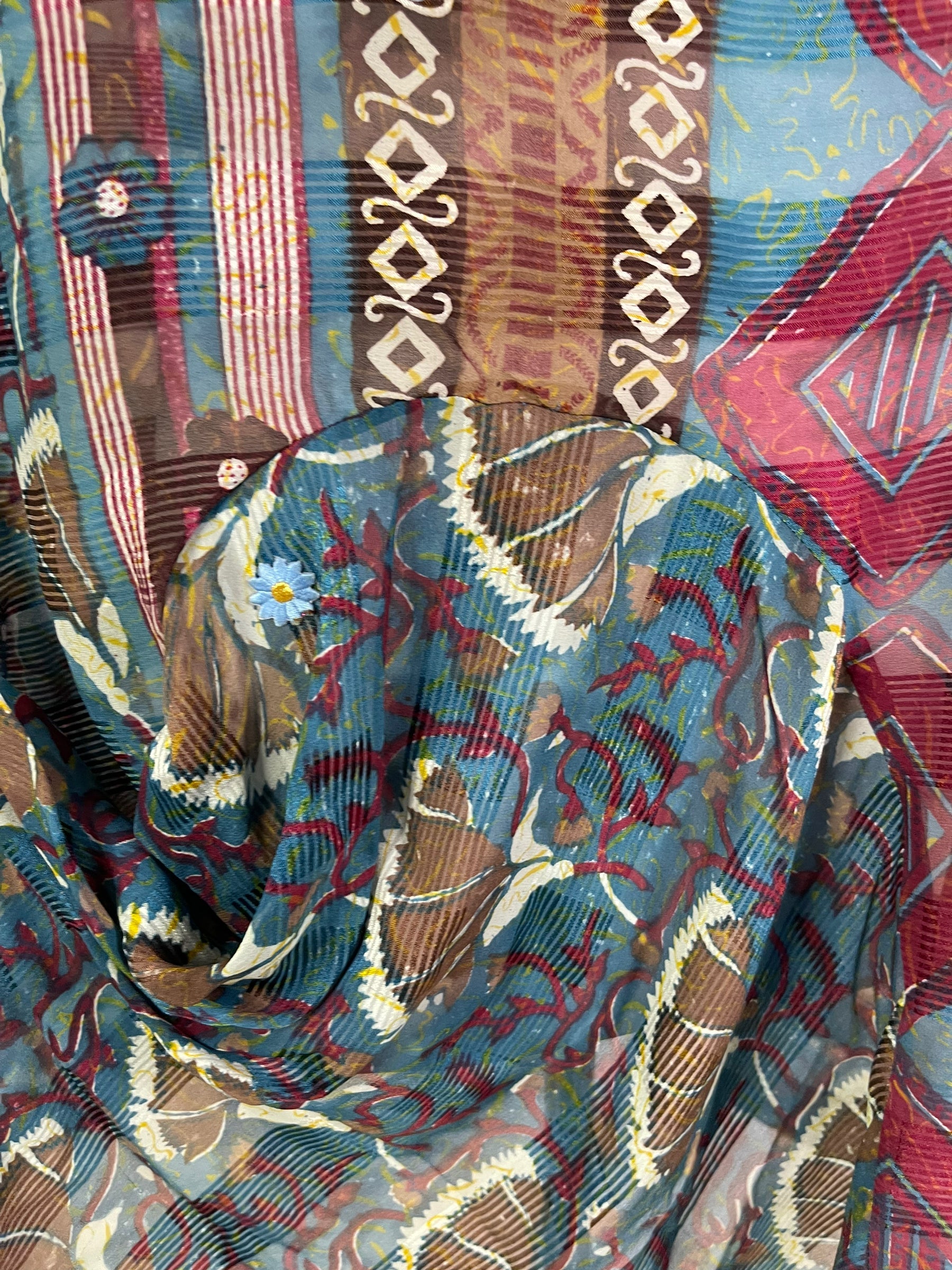 PRG6038 Sheer Avatar Pure Silk Self Pocket Tunic Dress